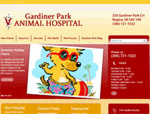 Tablet Screenshot of gardinerparkanimalhospital.ca